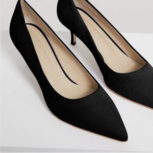 Theory City 55 Pump in Black Suede